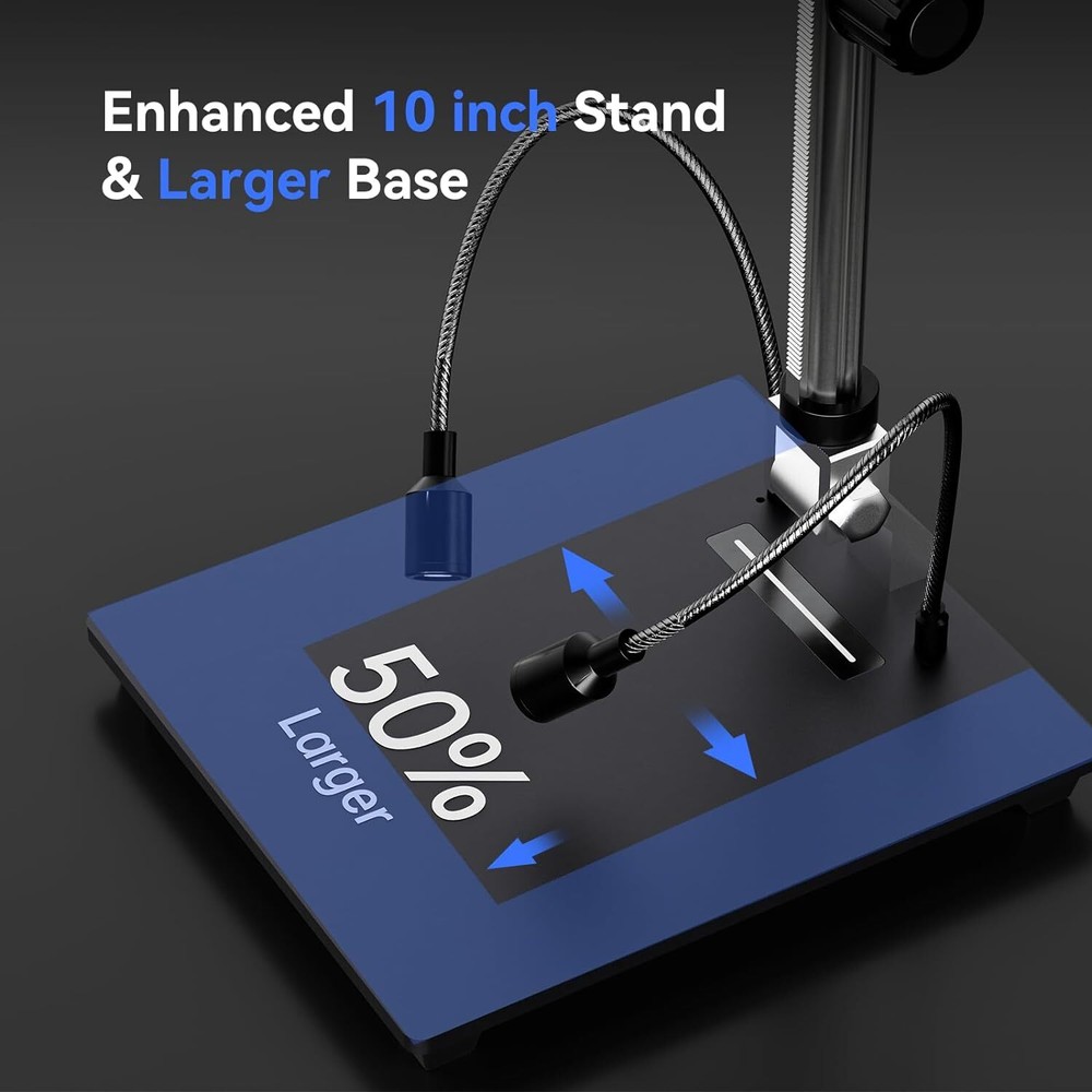 TOMLOV DM202 Max Digital Microscope 1500x HDMI Soldering Microscope 10.1"Screen