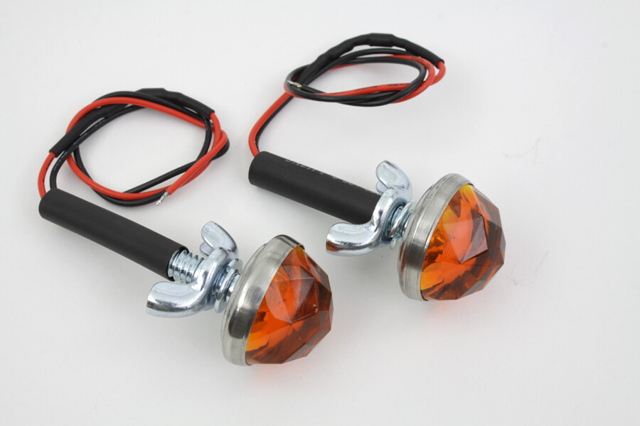 1" Amber LED Reflector Set for Harley or Custom Application