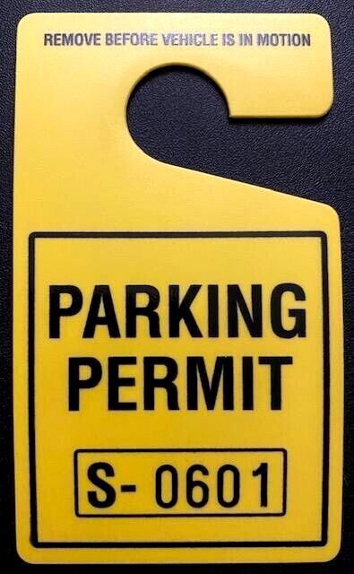 (POPULAR) PARKING PERMIT ⭐ REAL ⭐ REPLACEMENT HANG TAG PERMITS PLASTIC YELLOW