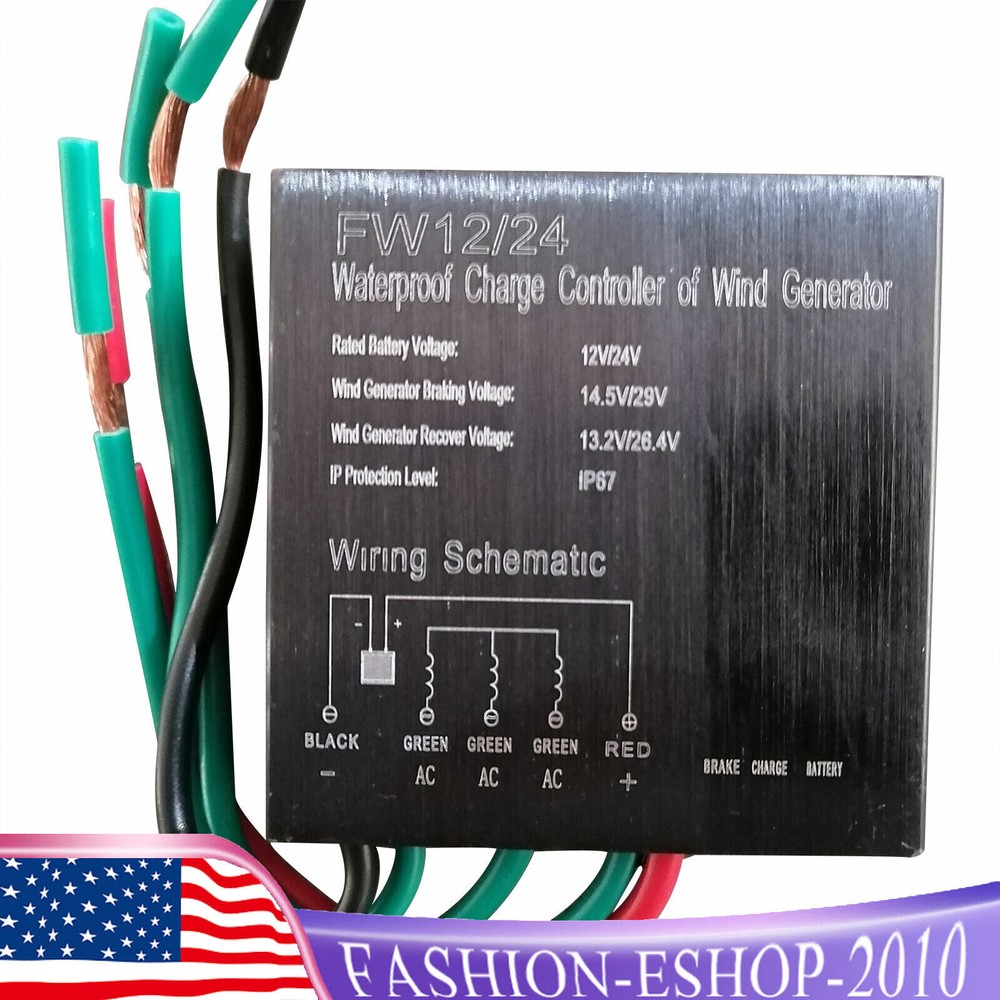 400W 24V Vertical Axis Wind Power Turbine Generator Controller Home Windmill Kit