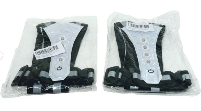 LED Reflective Running Vest High Visibility Warning Lights With Battery (2PK)