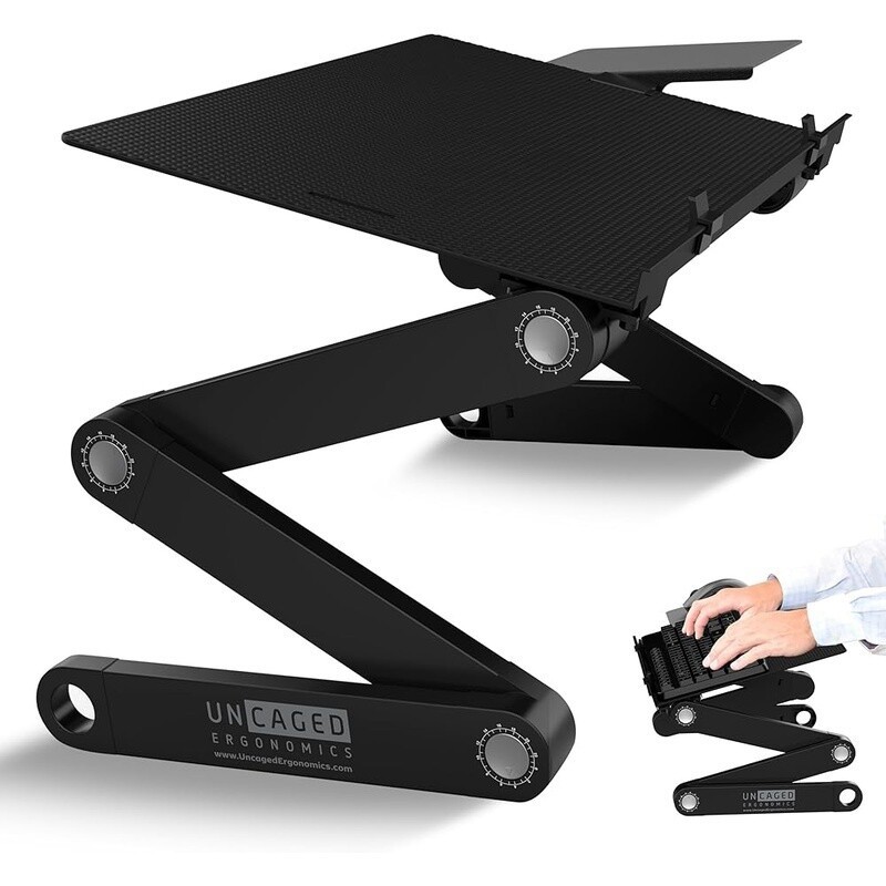 Ergonomic Adjustable Keyboard Stand Mouse Riser Desk Workspace Comfort Black