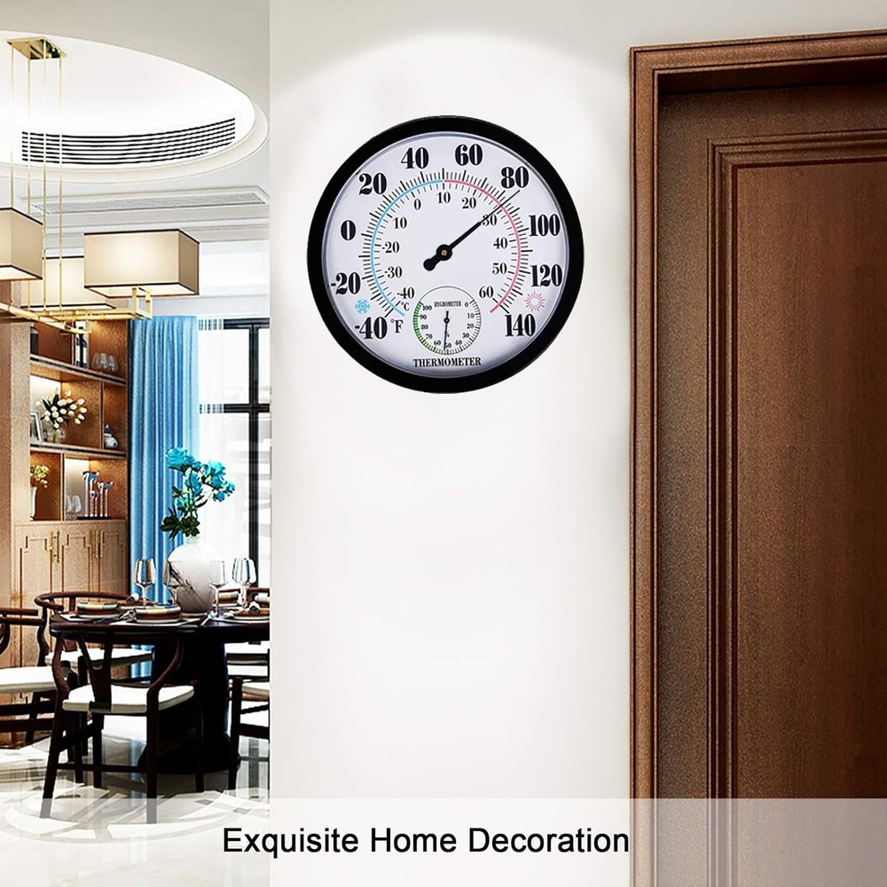 Eco-Friendly Large Wall Thermometer with Bold Display – Battery-Free Design