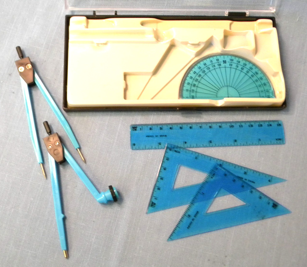 Drafting Drawing Compass Divider Set in Box Parts Missing