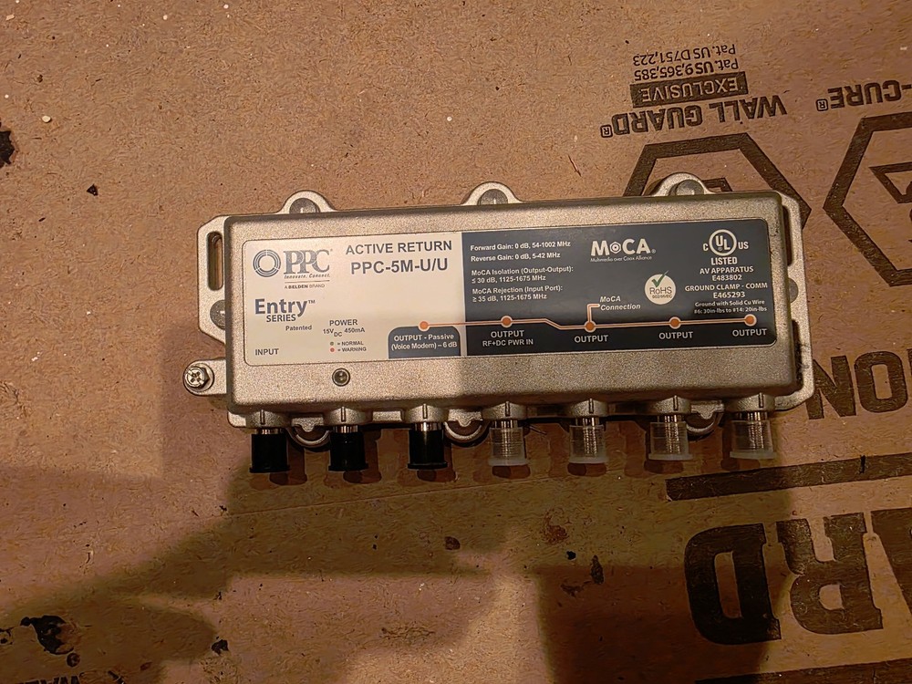 PPC MOCA coax video/modem amplifier PPC-5M-U/U