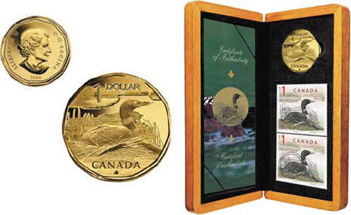 2004 Canada Elusive Loon Coin & Stamp Set