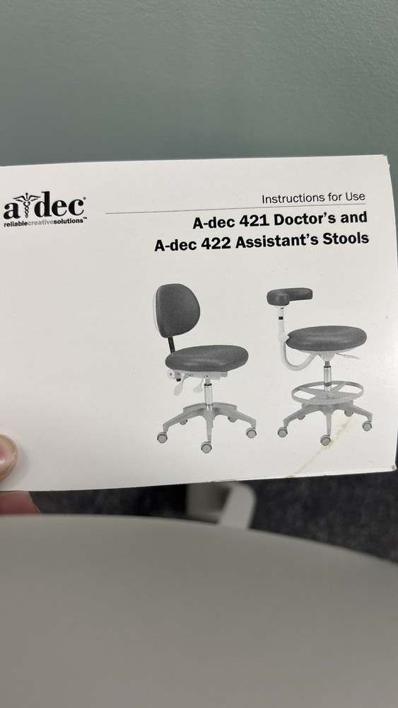 New Light Grey Adec A-dec 422 Assistant’s Stool with Adjustable Height