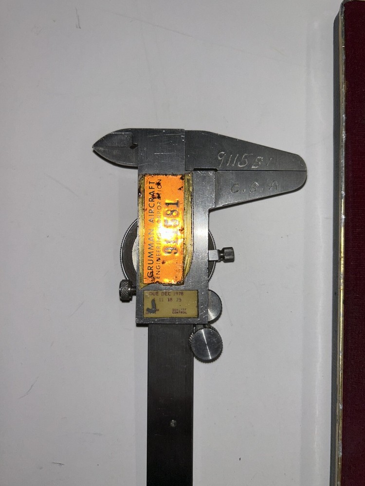 Vintage Micrometer with Case Originally From Grumman