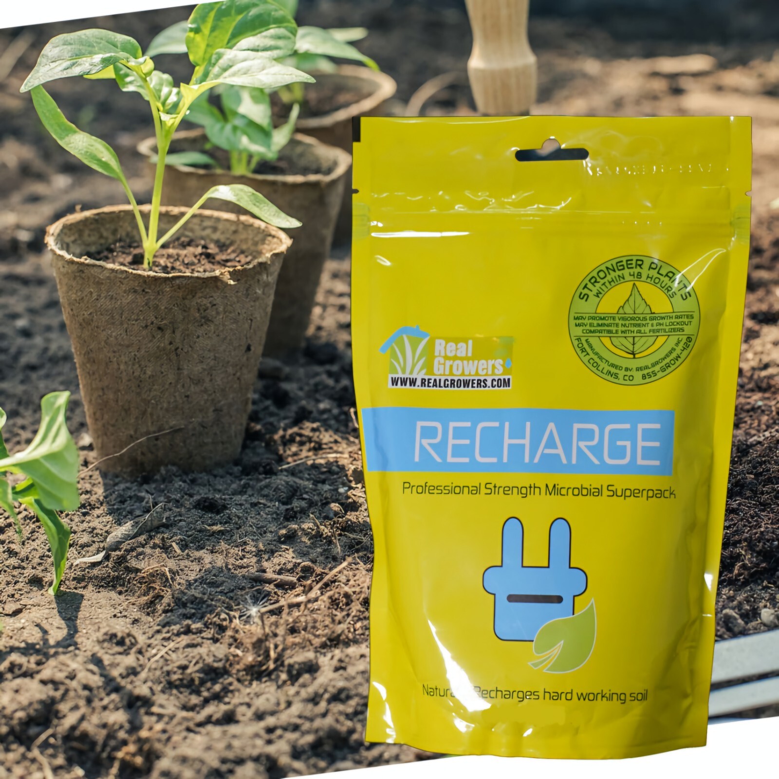 Real Grower's Recharge, Soil Inoculant & Growth Stimulator, This Is a 20g Pouch