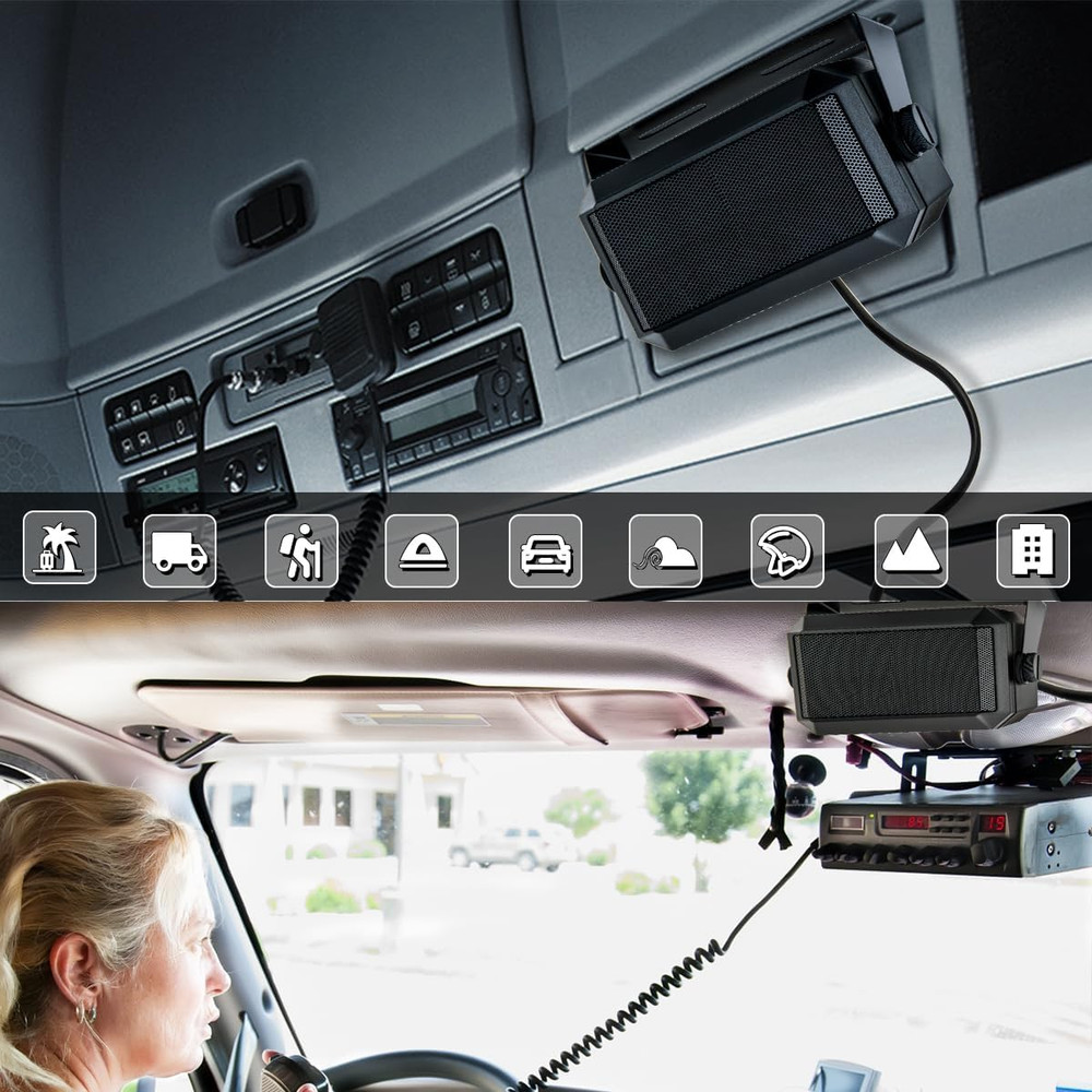 NEW External Communications Speaker 8 Ohms 4.5" with 6ft Cable & Mount Bracket