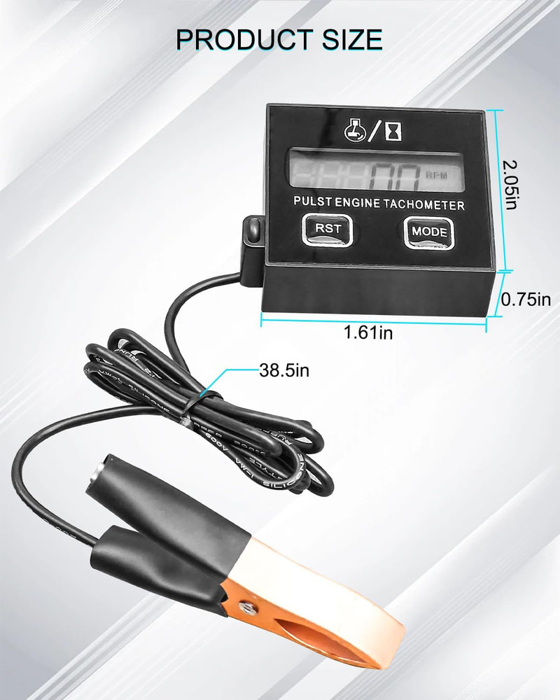 Small Engine Digital Inductive RPM Tachometer Tool Fit for Chainsaw Cropper Gene