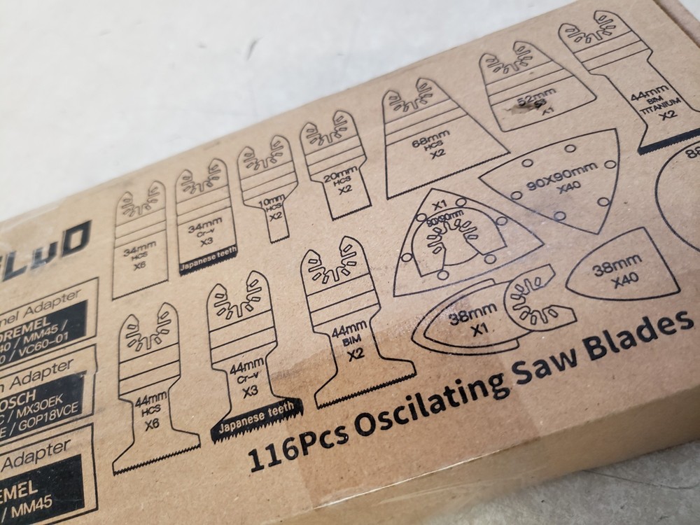 LEILUO 116 Pcs Multitool Blade Kits Cutting and Sandpaper Oscillating Tool