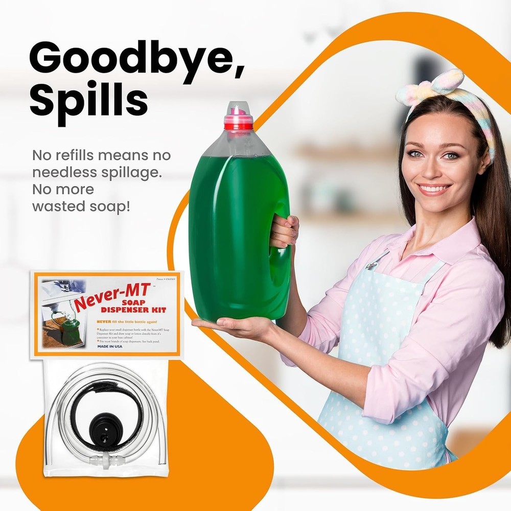 Never-MT: The Soap Dispenser Conversion Kit for Always-Filled Soap Access