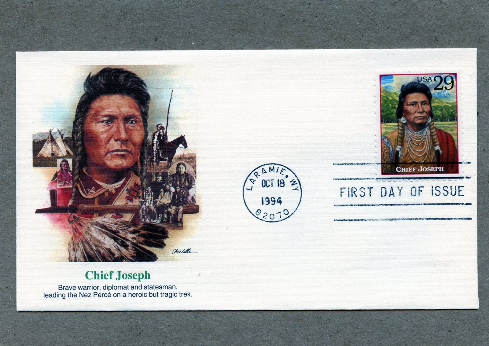 WWLF FLEETWOOD CACHET FDC LEGENDS OF THE WEST 2869f  CHIEF JOSEPH  COVER