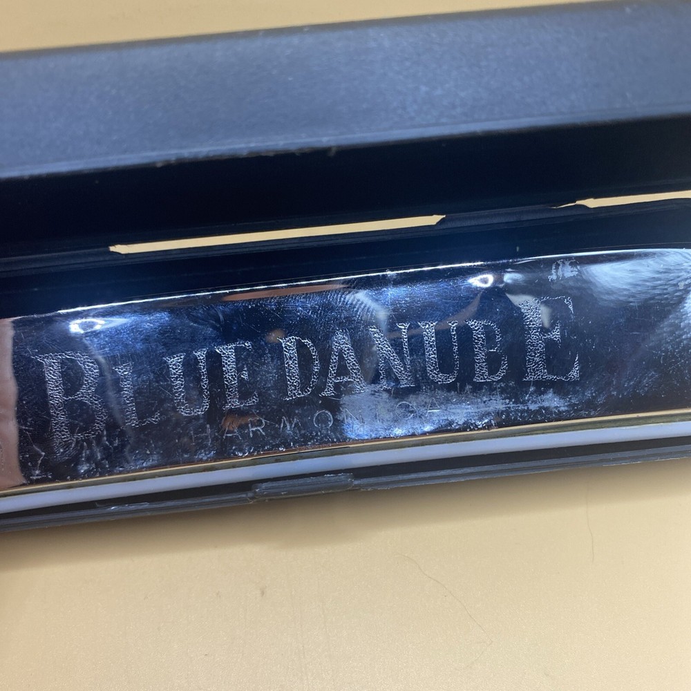 Vintage The Original Blue Danube Harmonica With Case