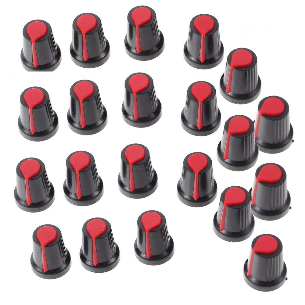 50 Pcs Electric Guitar Potentiometer Knob Handle Plastic Cap Pedal Knobs