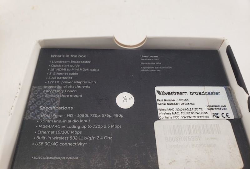 Livestream Broadcaster Portable HD Video Streamer Encoder LSB100