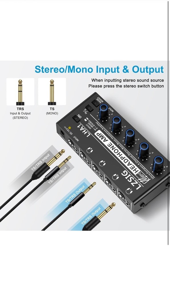 LZSIG Micro Guitar Headphone Amp Rechargeable Multi Effects Mini Amplifier