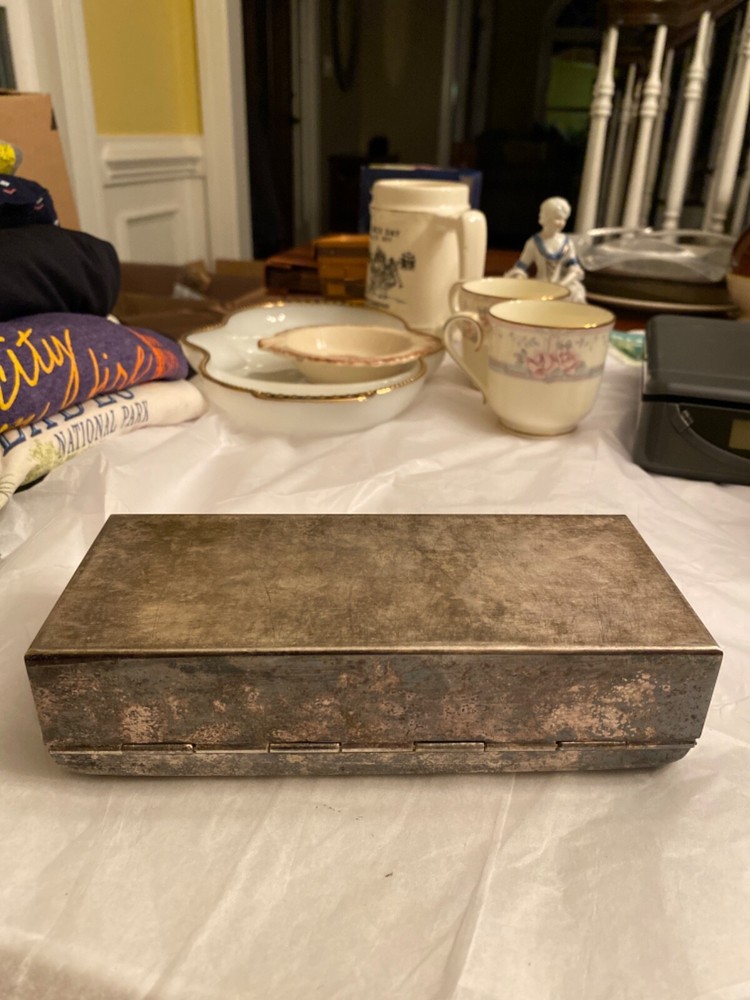 ANTIQUE TOWLE SILVER-PLATE WOOD LINED RECTANGULAR BOX