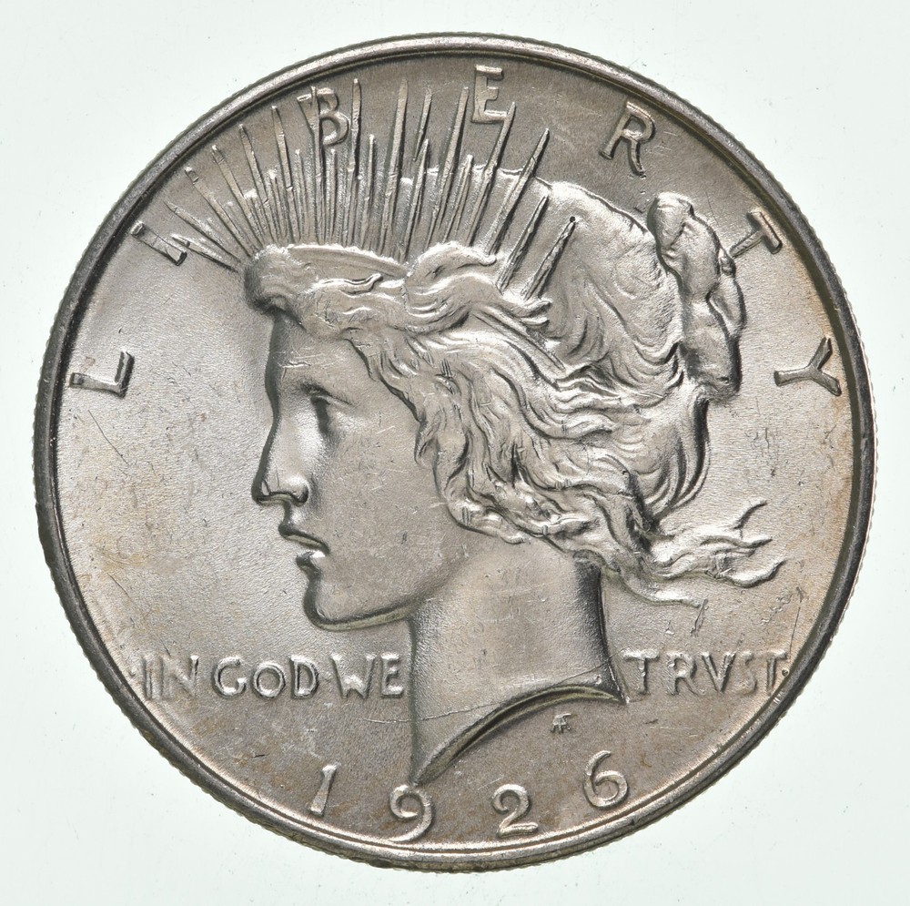 (1) AU 1926-D Peace Silver Dollar 90% - Almost Unc - Denver Mint