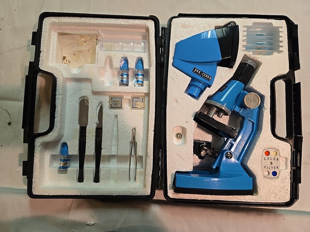 Discovery Channel Microscope Kids Educational Toy Fun In Portable Case