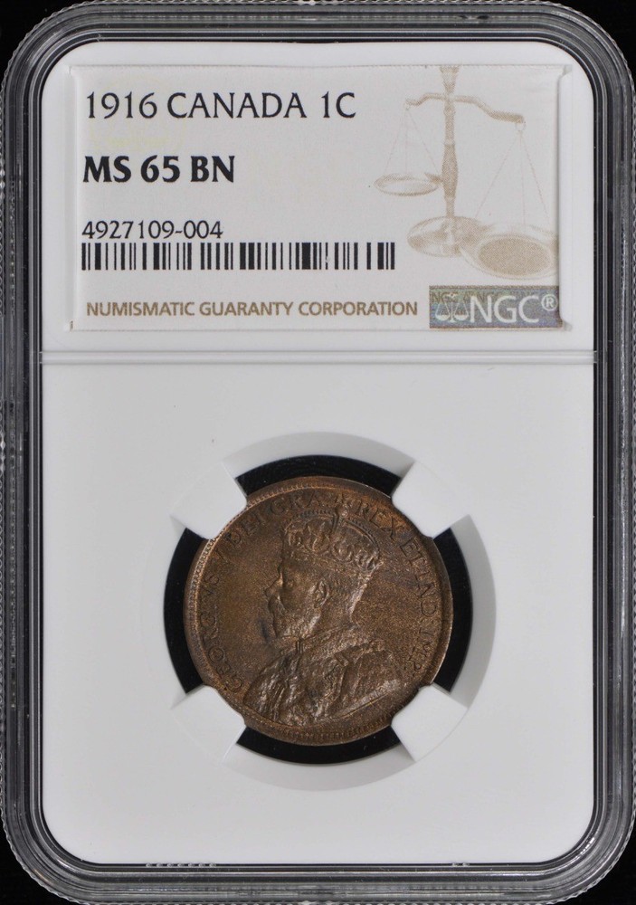 1916 CANADA 1C NGC MS65BN