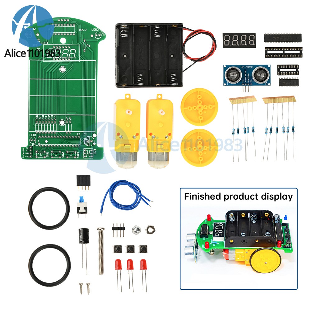 Ultrasonic Ranging Obstacle Avoidance Car DIY Kit intelligent Car programming