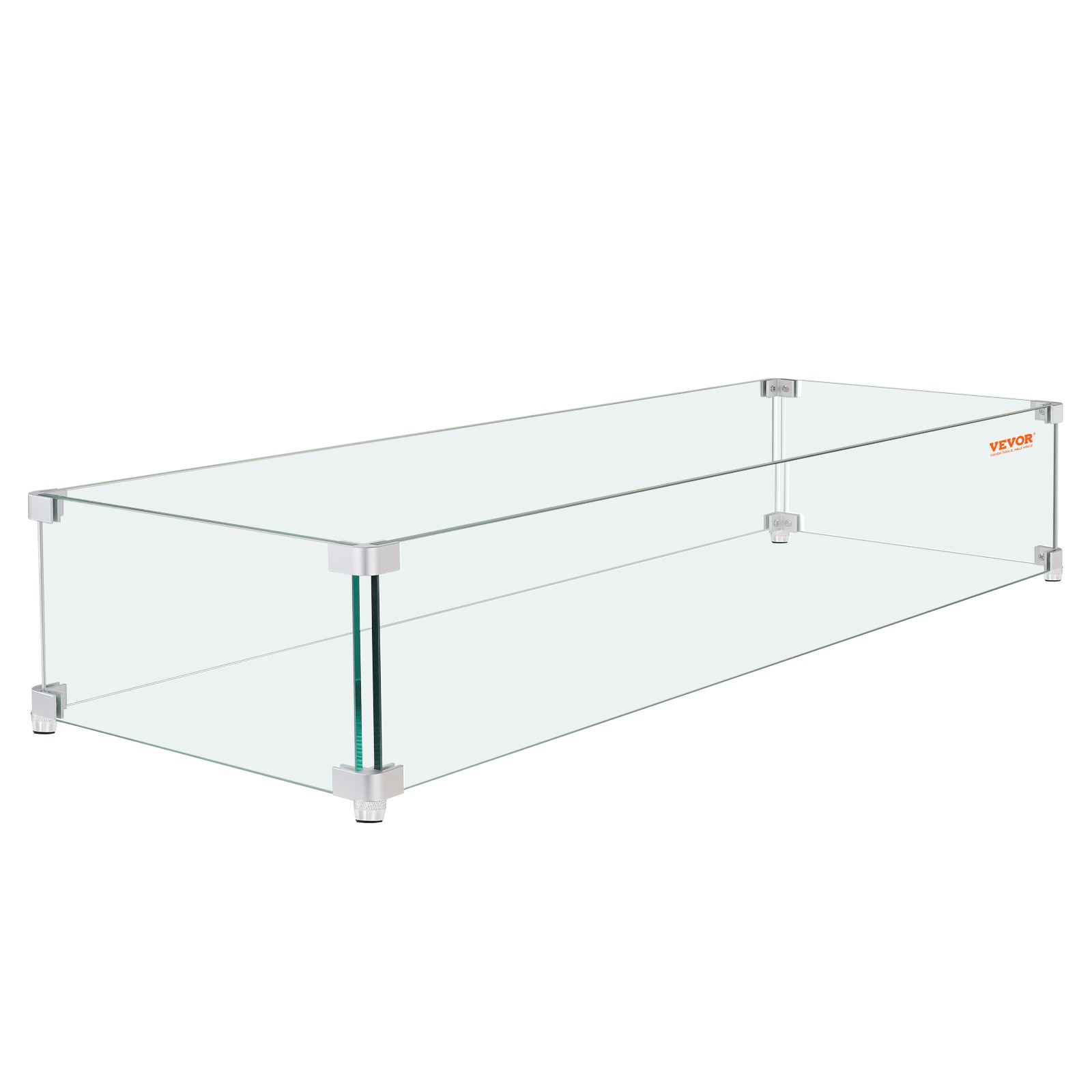 VEVOR Fire Pit Wind Guard Tempered Glass Flame Shield 23.5"x7.5"x6.5" 0.3" Thick