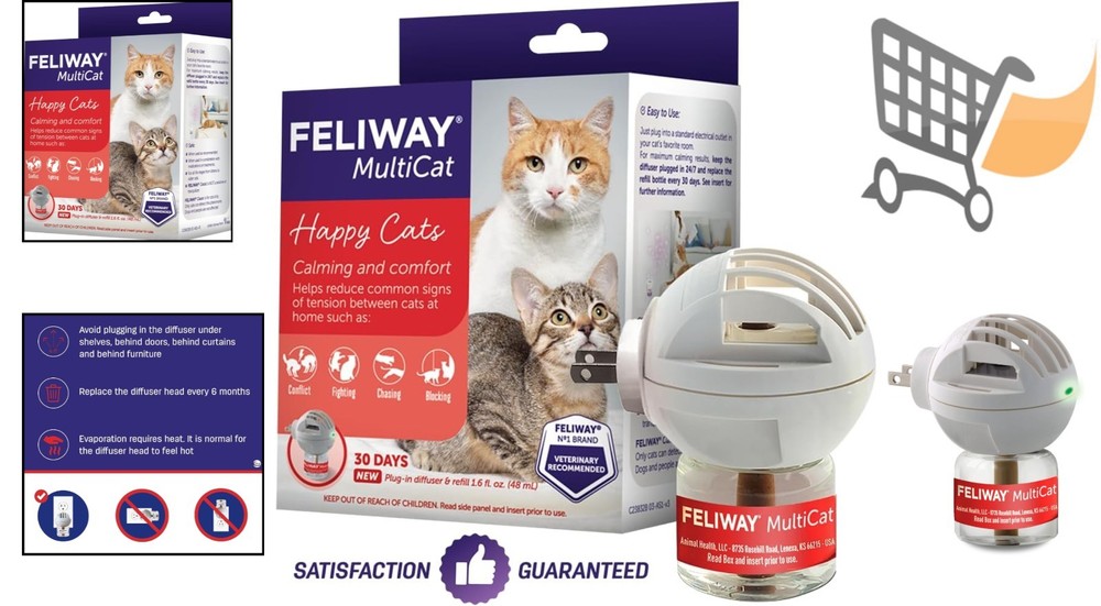 Cat Diffuser Pheromone Calming Plug-In Large Space Reduces Tension