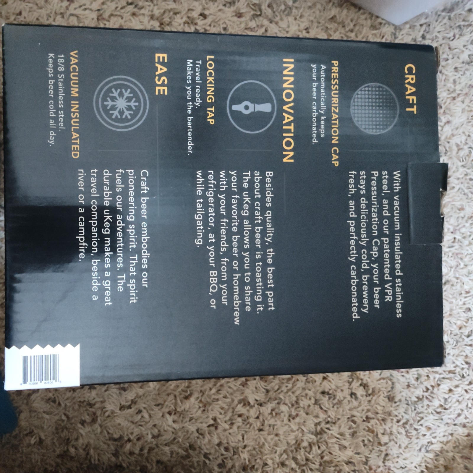 GrowlerWerks uKeg 64 oz Pressurized Stainless Steel Beer Growler New-open Box