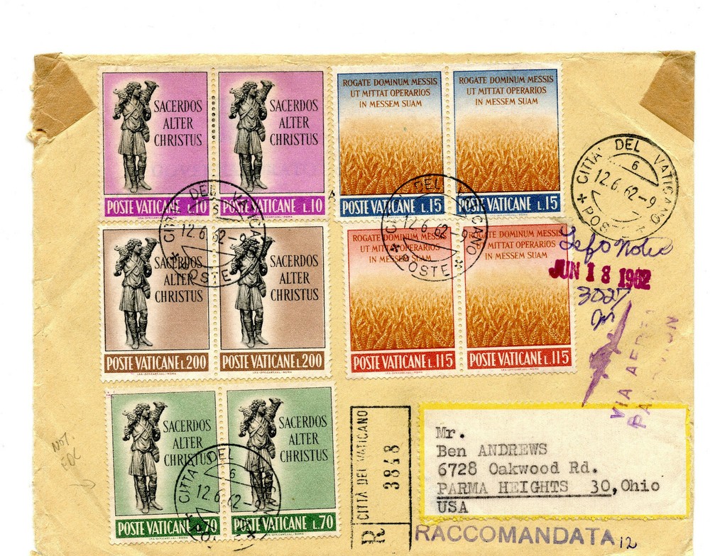 Vatican registered cover sc#330-334