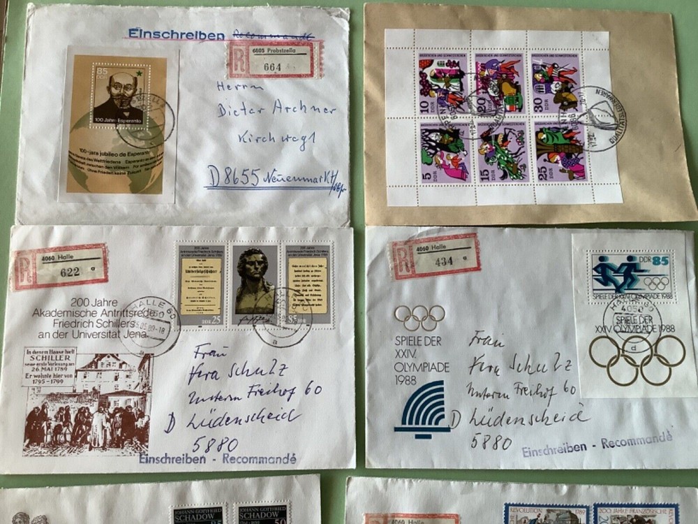 German Democratic Republic postal stamps covers 10 items Ref A1454