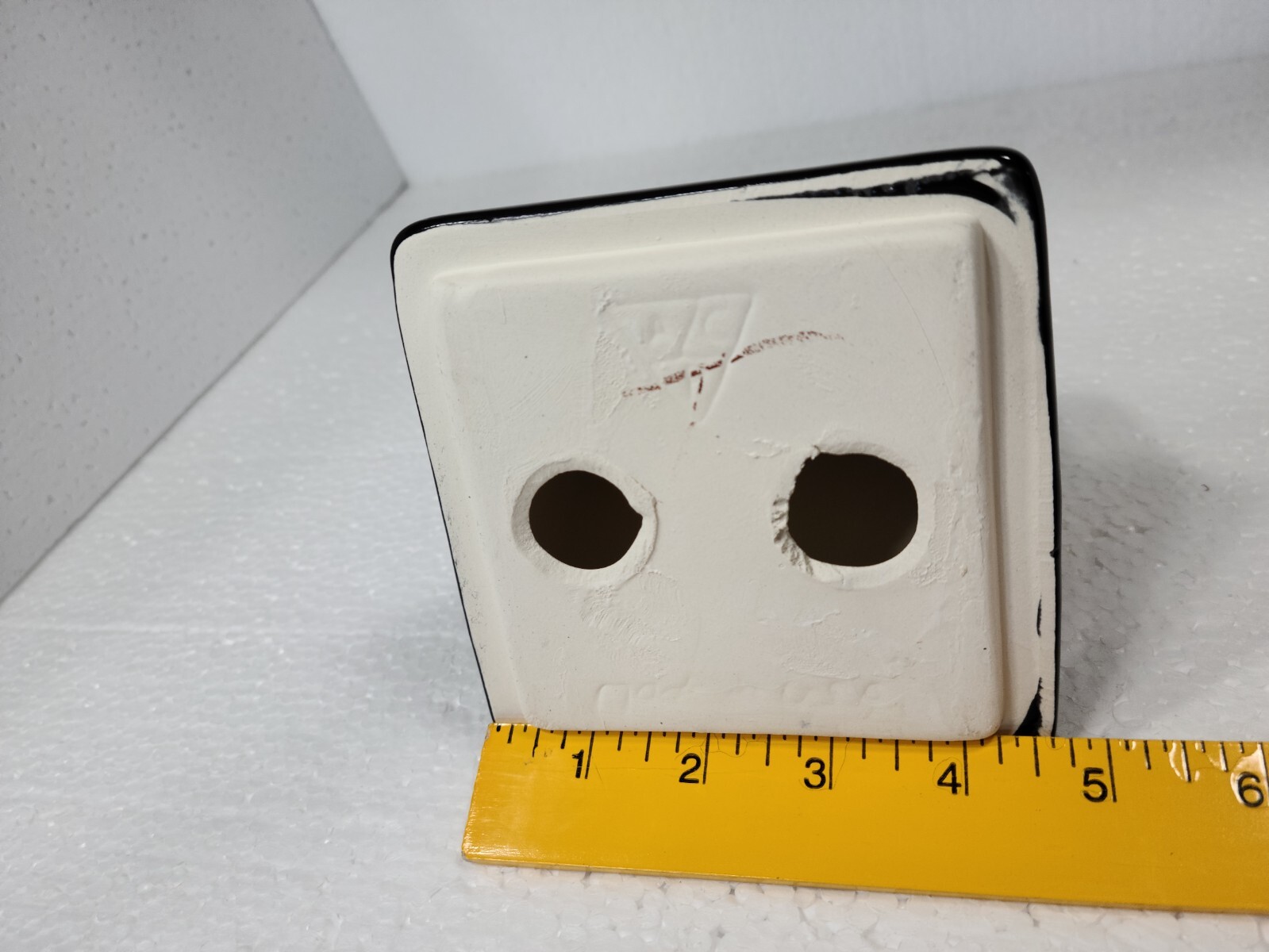 Vintage Black Ceramic Tile Soap Dish Tumbler Cup Tray Toothbrush Holder Set