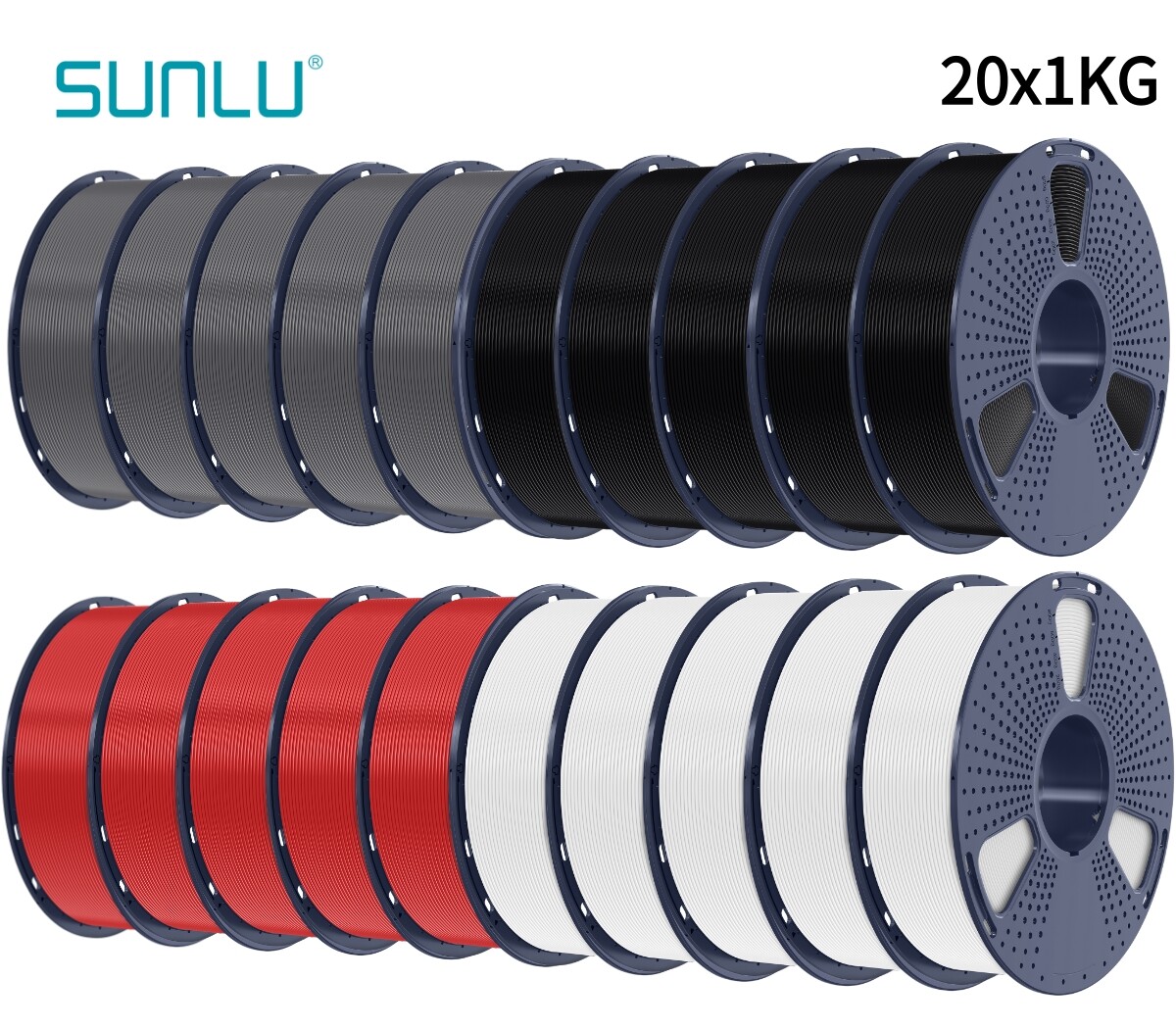 10KG/20KG SUNLU ASA PETG PLA PLA+2.0 PLA-Matte PLA-Meta SILK ABS EABS Filament