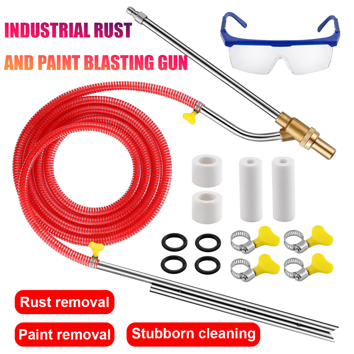 Pressure Washer Sandblasting Kit, Wet Sandblaster Attachment, 5000 PSI, 1/4 Inch