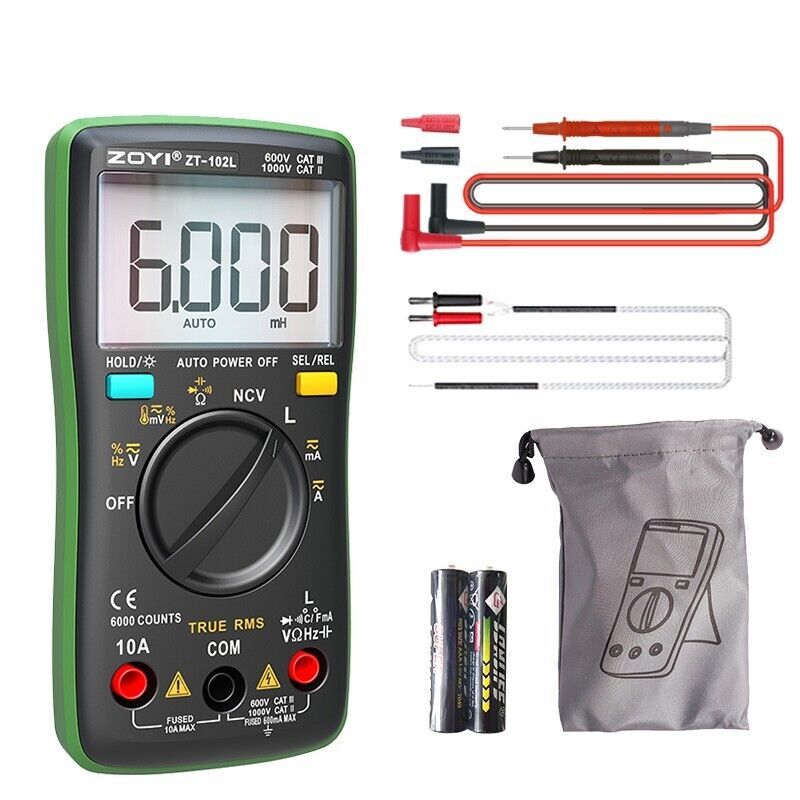 Digital Multimeter 6000 Auto Range AC/DC Ammeter Volt Backlight 60H LCR Tester