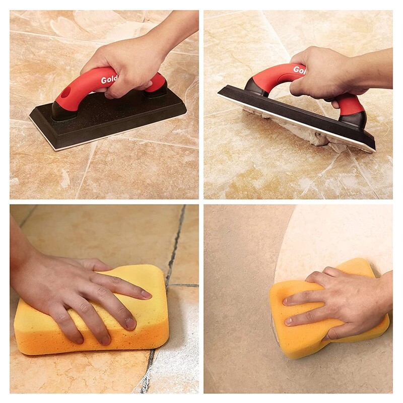 Goldblatt 4"x12" Grout Float Molded Rubber Grout Float, Floor & Tile Grout Tools