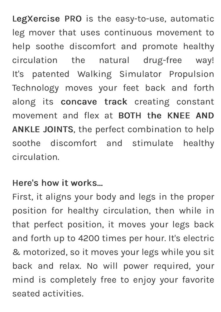 LEGXERCISE PRO NEW IN BOX MOBILITY MACHINE LEG CIRCULATION HEALTH