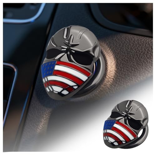 3D Skull Car Push Start Button Cover,Stylish Engine Start Button Cover with US