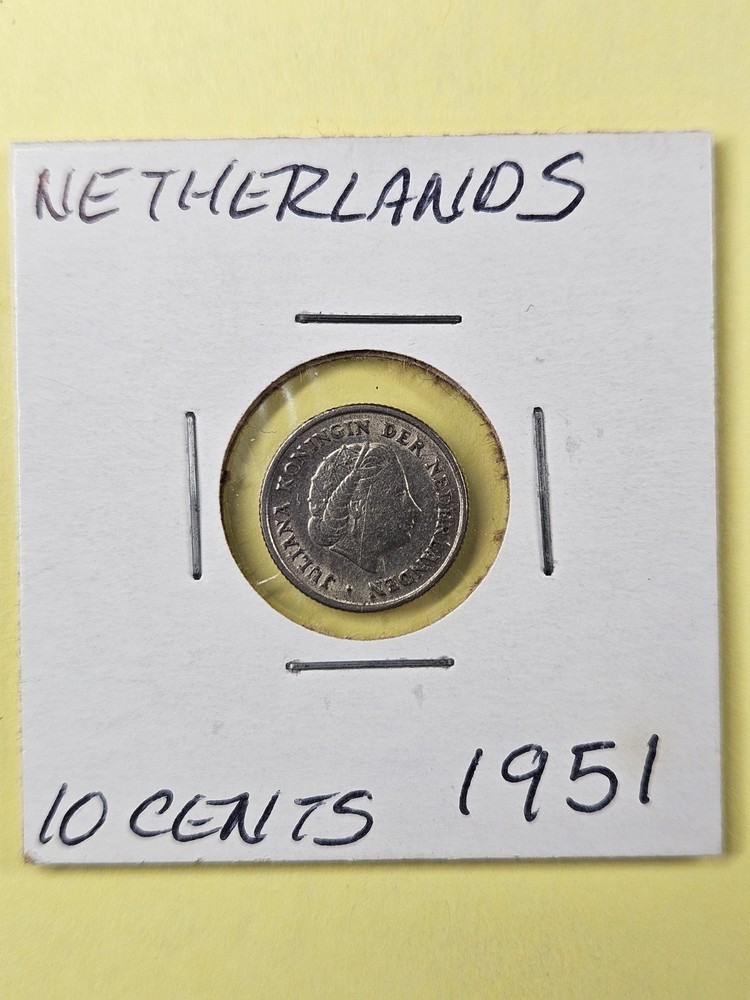 COIN - NETHERLANDS - 10 CENTS 1951