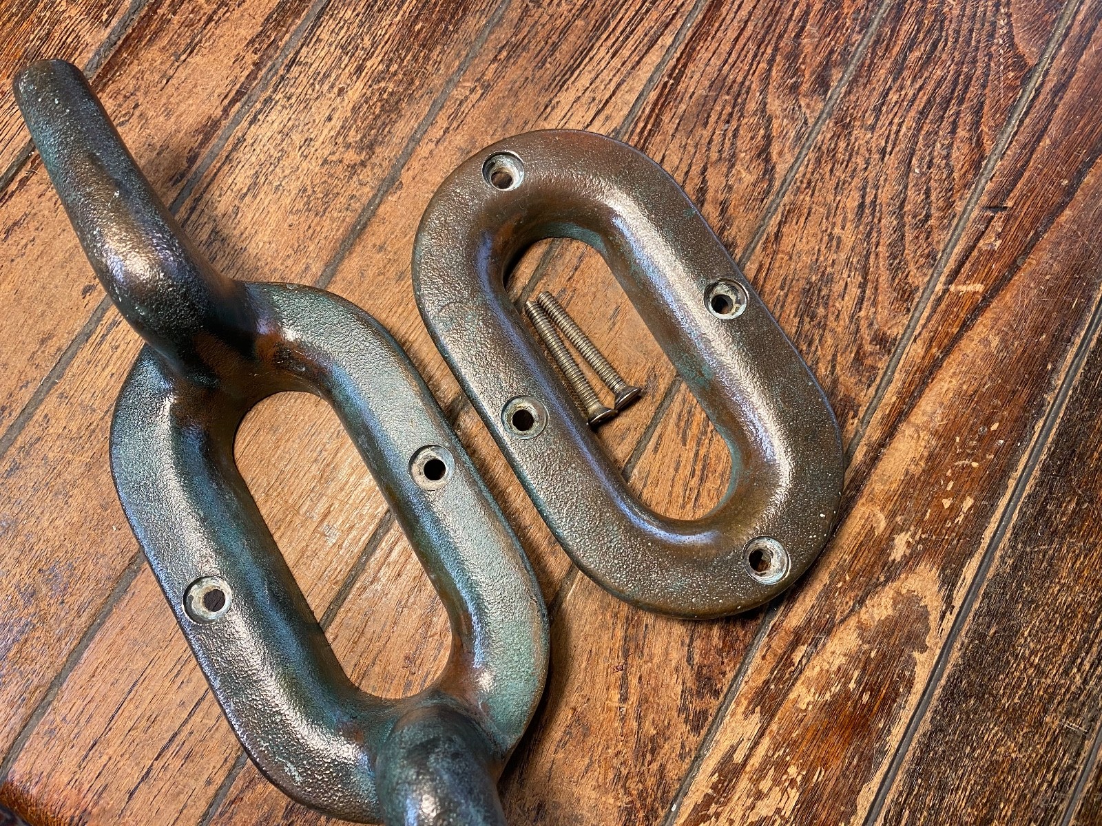 VINTAGE CAST BRONZE COMBINATION CLEAT/HAWSE HOLE 12" LONG (2 avail)