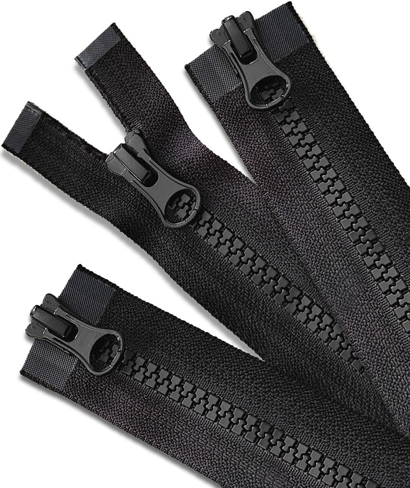 28" Jacket Zipper #5 Black Plastic 3pcs Separating Coat Down Jacket Sweatshirt