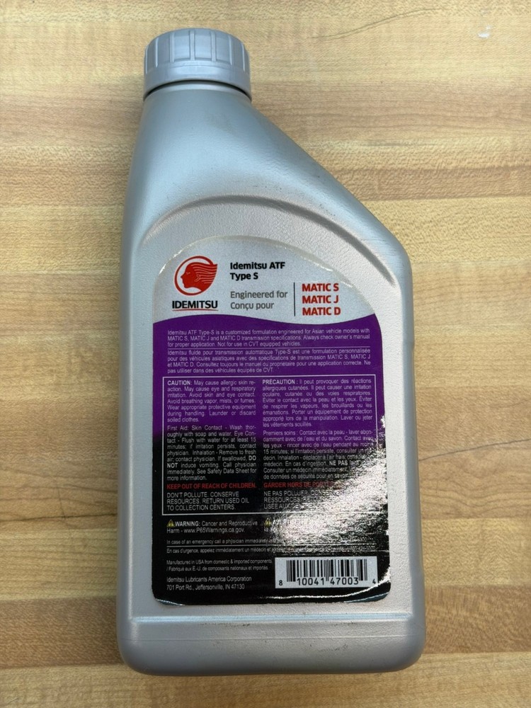 BUY MORE, SAVE MORE! IDEMITSU Type S Automatic Transmission Fluid - 1 Quart OEM