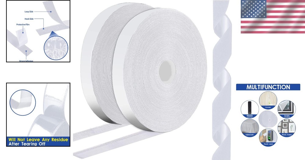 82ft Heavy Duty Hook Loop Strips - Multi-Purpose