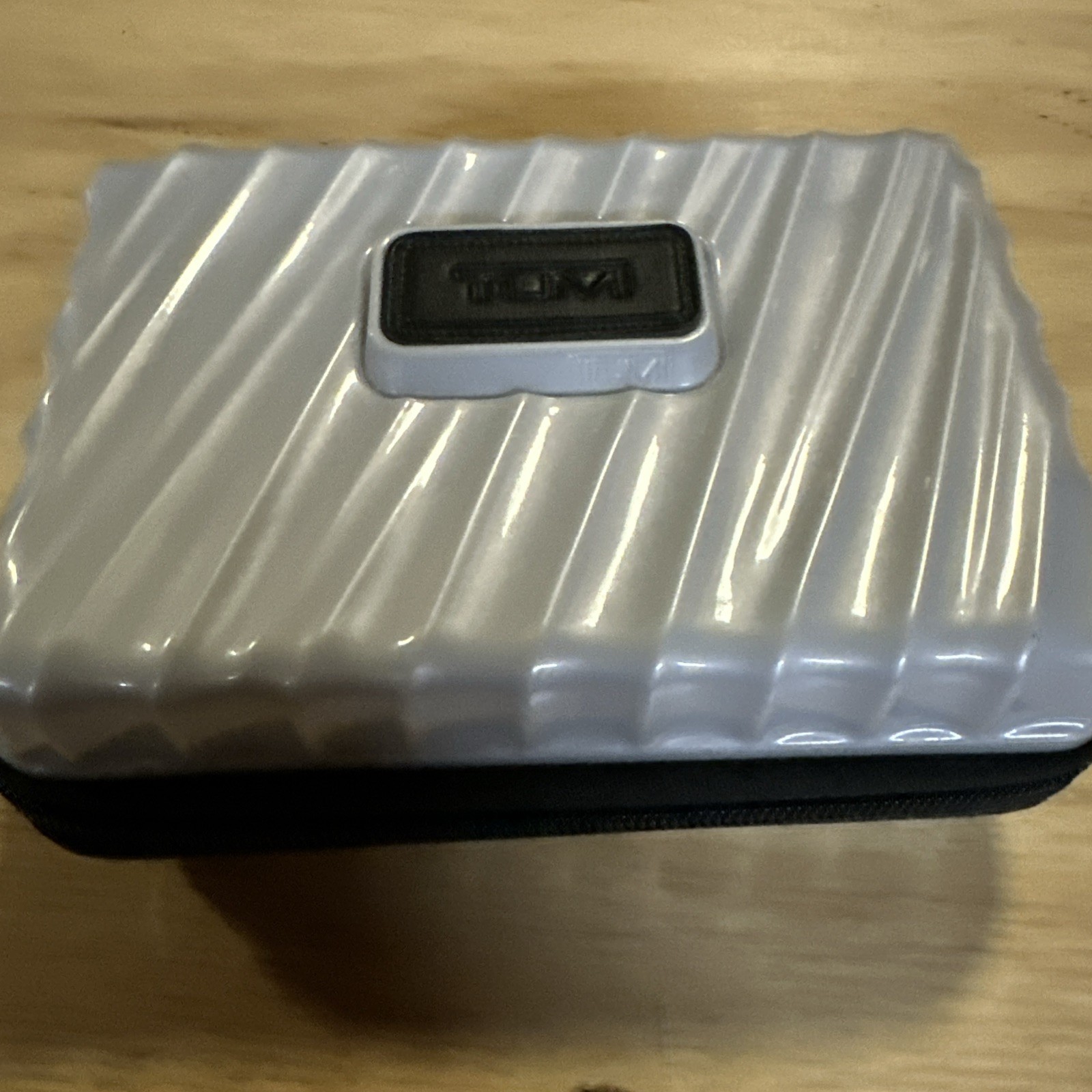 TUMI for Delta Grey, Logo Hard Shell Amenity Travel Case Only No Contents