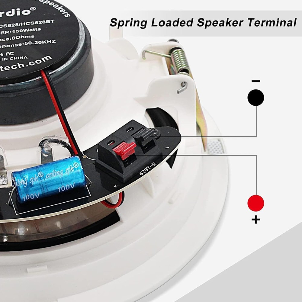 4*Herdio 6.5" Restaurant Cafe Ceiling Speaker Bluetooth Wireless Flush Mount Kit