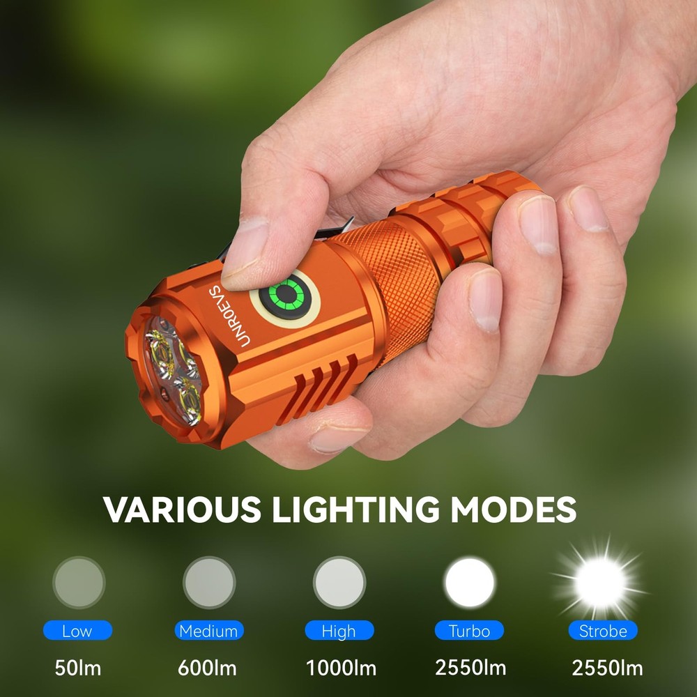 XC06 Mini Flashlight Rechargeable,Pocket Flashlight with Magnet,Super Bright ...