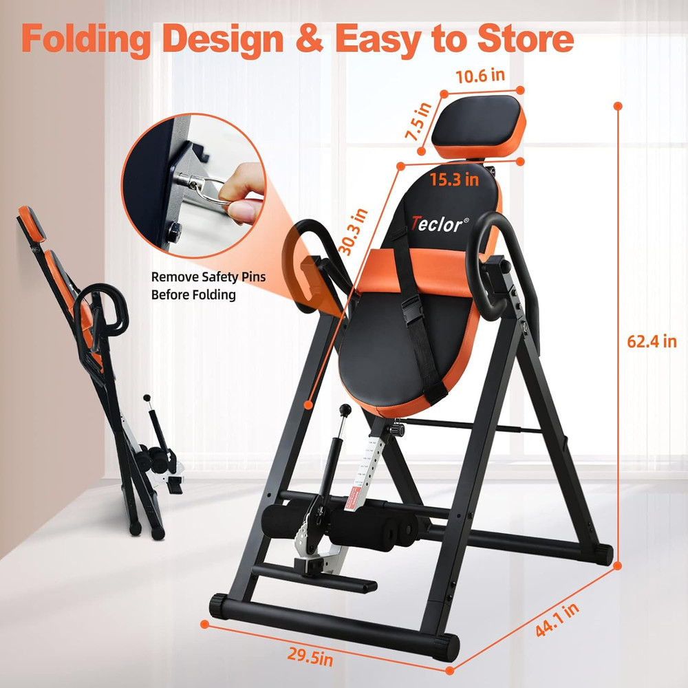 Inversion Table for Back Pain Relief, 350 Lbs Capacity Strength Training Inversi