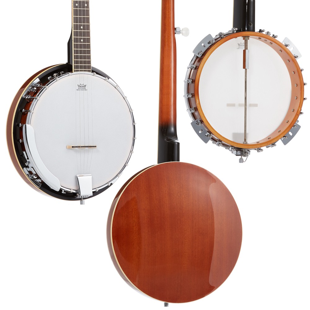 5-String Banjo Guitar 24 Bracket with Closed Solid Back and Geared 5th Tuner