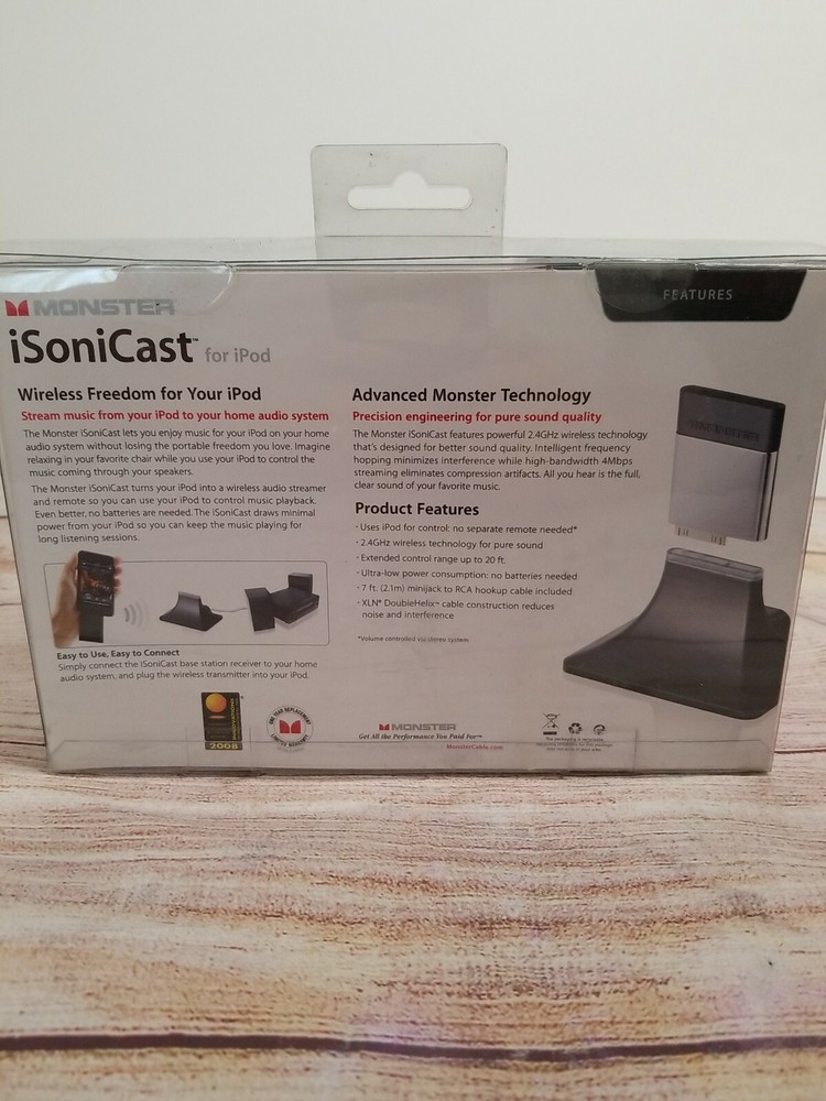 Monster iSoniCast Wireless iPod / iPhone Audio Bridge New!